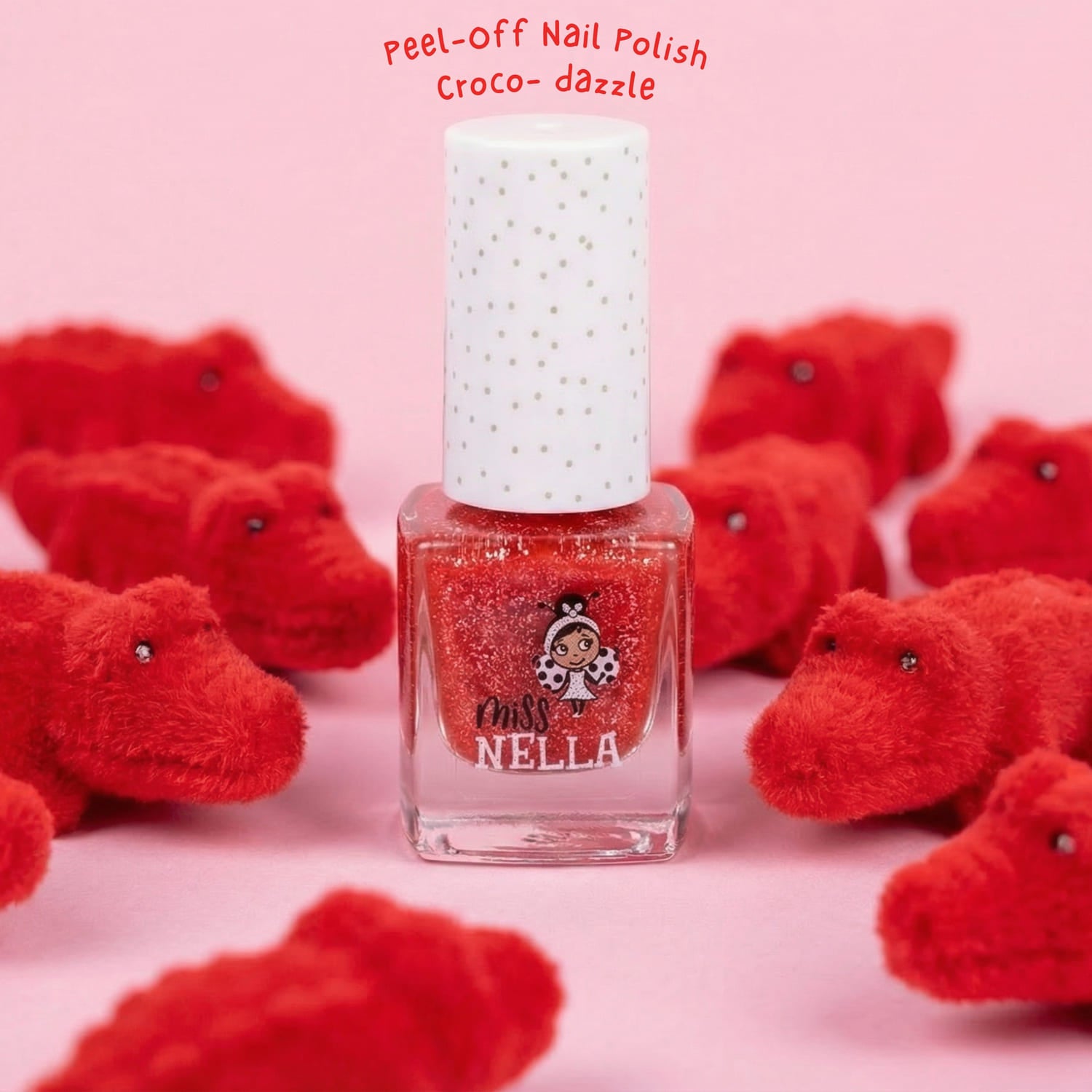 Croco Dazzle: Sparkly Red Peel Off Nail Polish