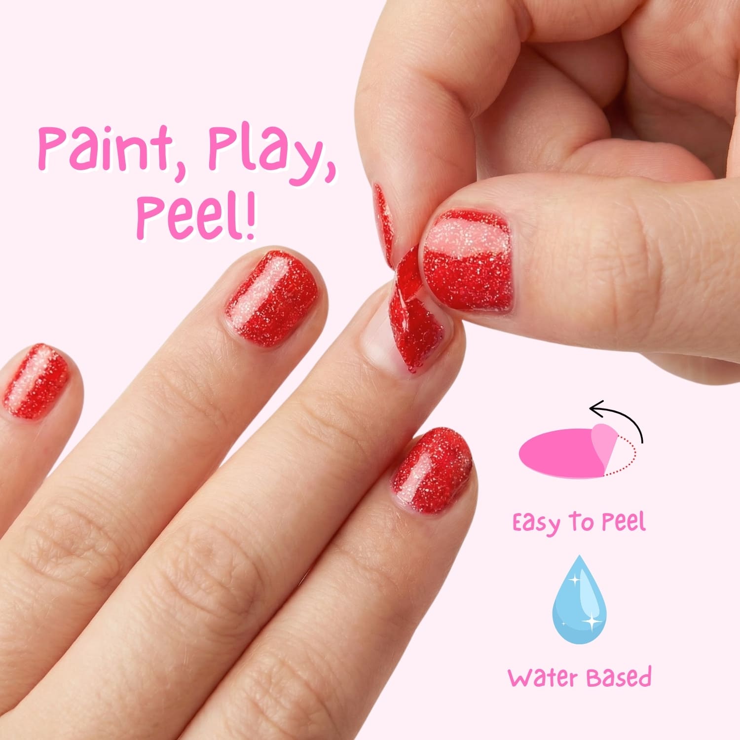 Croco Dazzle: Sparkly Red Peel Off Nail Polish